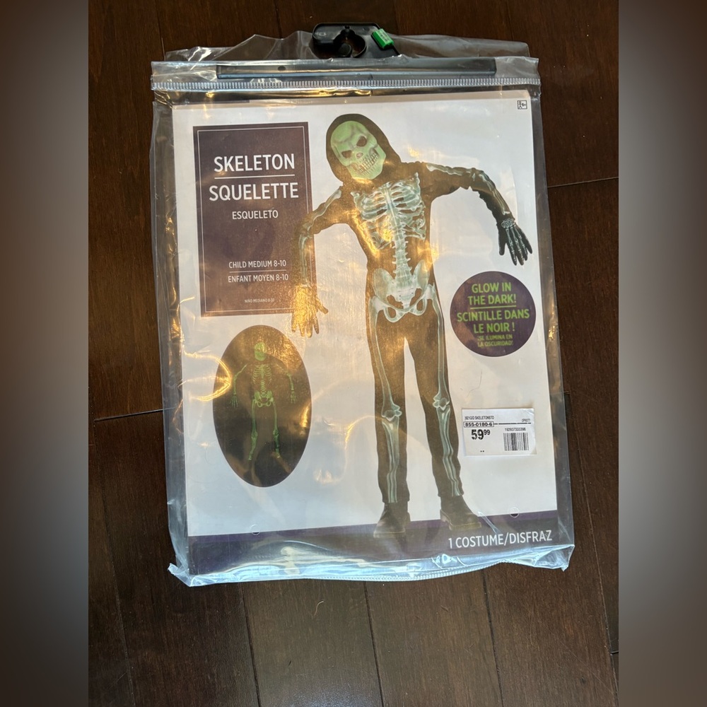 Glow in the dark boys skeleton costume